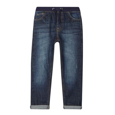 bluezoo Boys' dark blue slim fit ribbed waist jeans